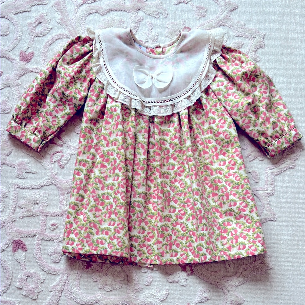 European Floral Long Sleeve Baby Dress